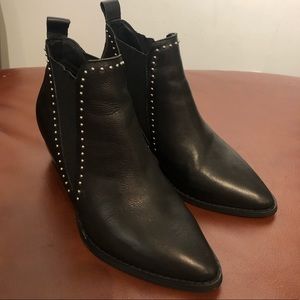 Sol Sana black healed ankle studded booties size 6